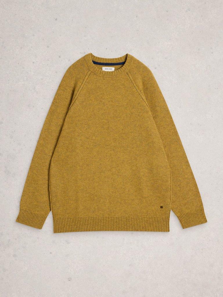 Milton Lambswool Crew in MID YELLOW - FLAT FRONT