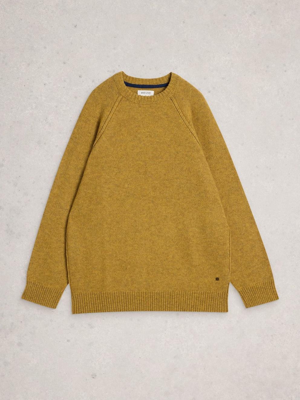 Milton Lambswool Crew in MID YELLOW - FLAT FRONT