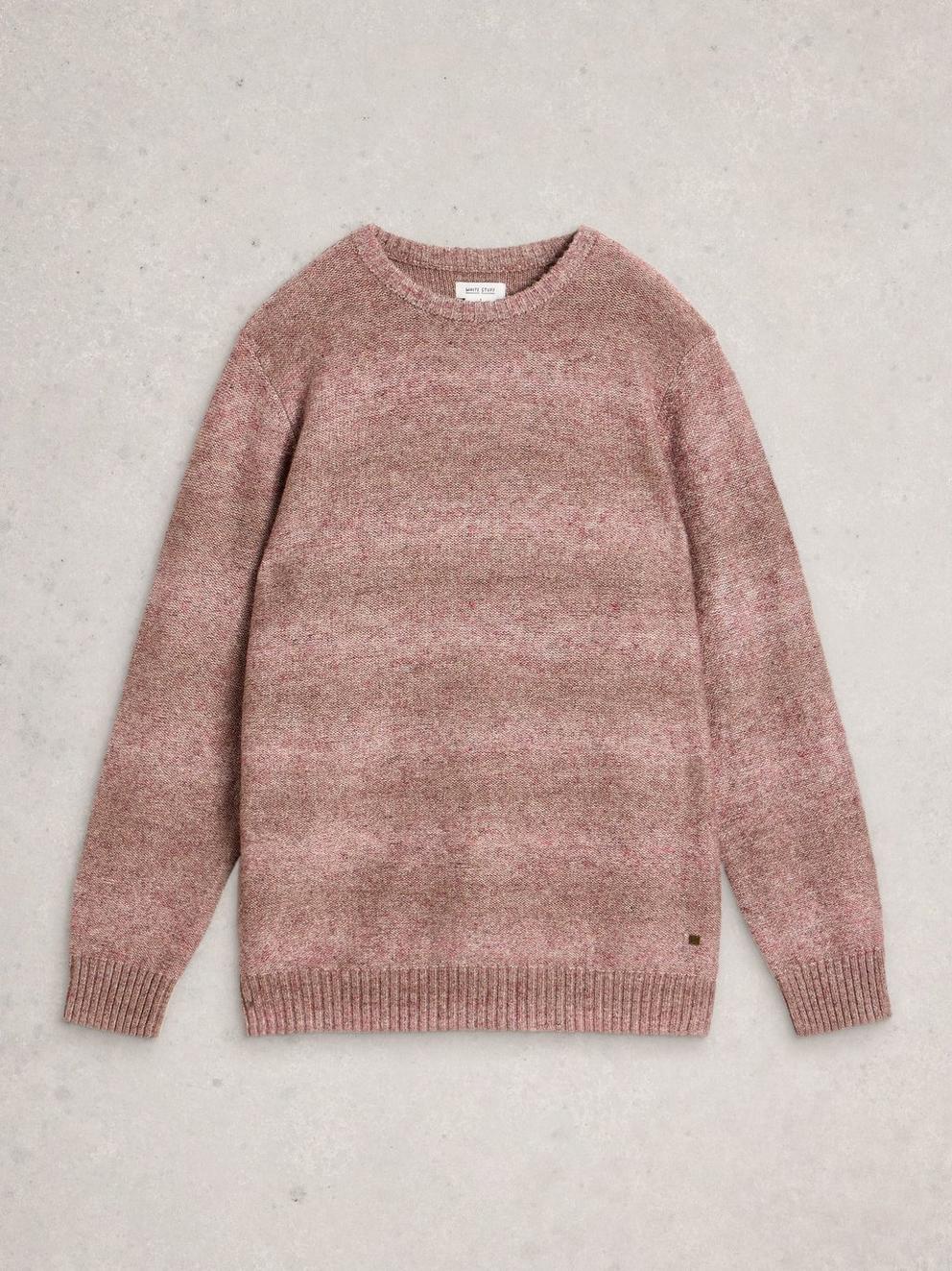 Ombre Crew Neck in MID PINK - FLAT FRONT