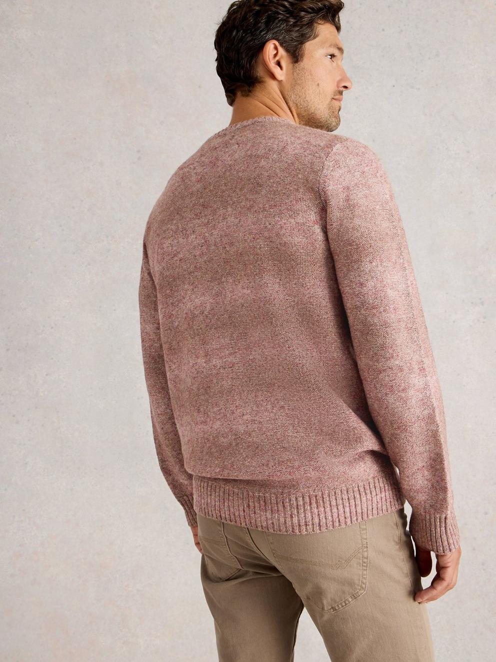 Ombre Crew Neck in MID PINK - MODEL BACK