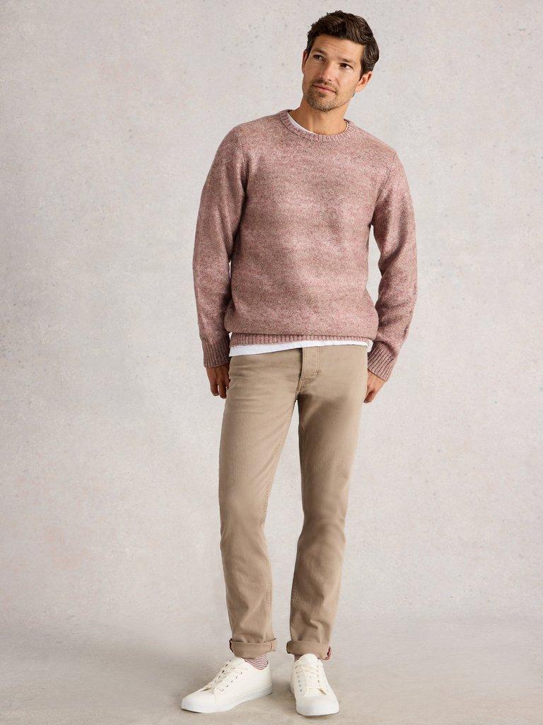 Ombre Crew Neck in MID PINK - MODEL FRONT
