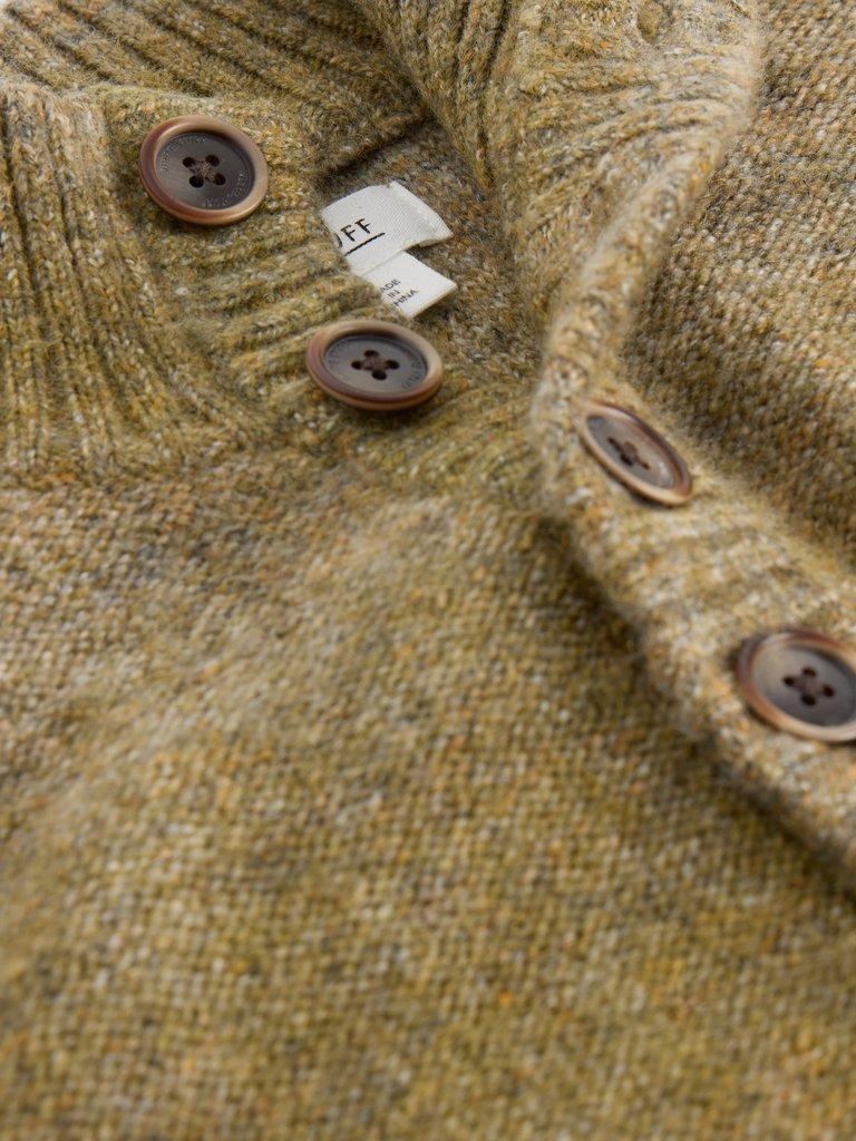 Ombre Button Neck in MID GREEN - FLAT DETAIL