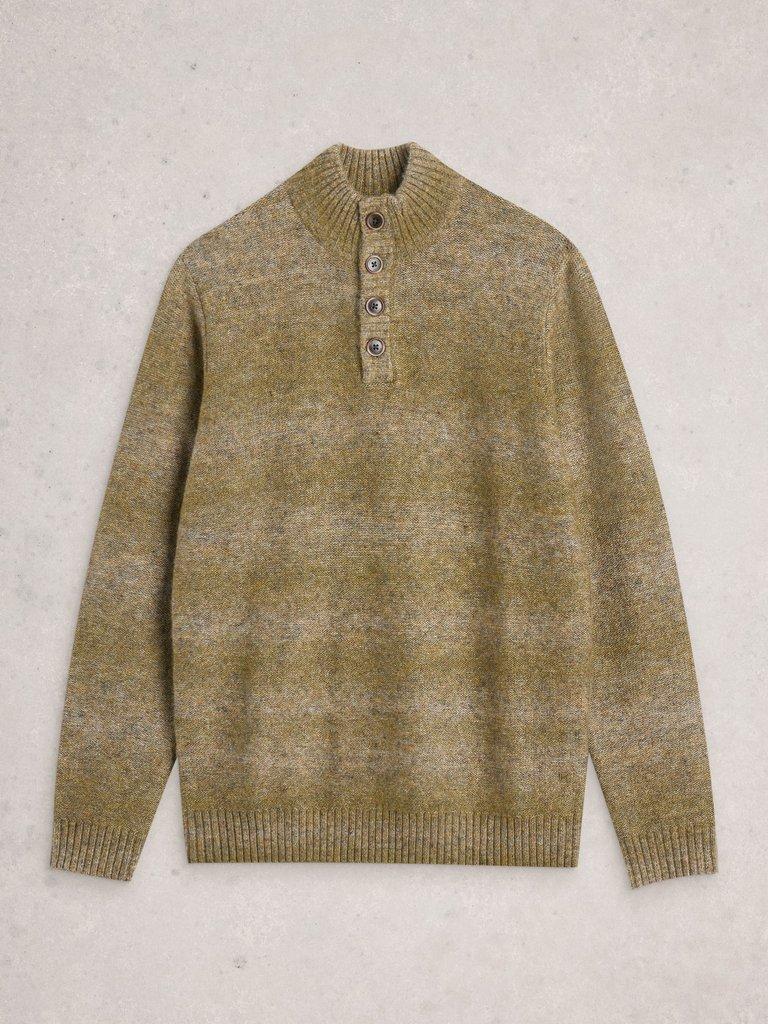 Ombre Button Neck in MID GREEN - FLAT FRONT