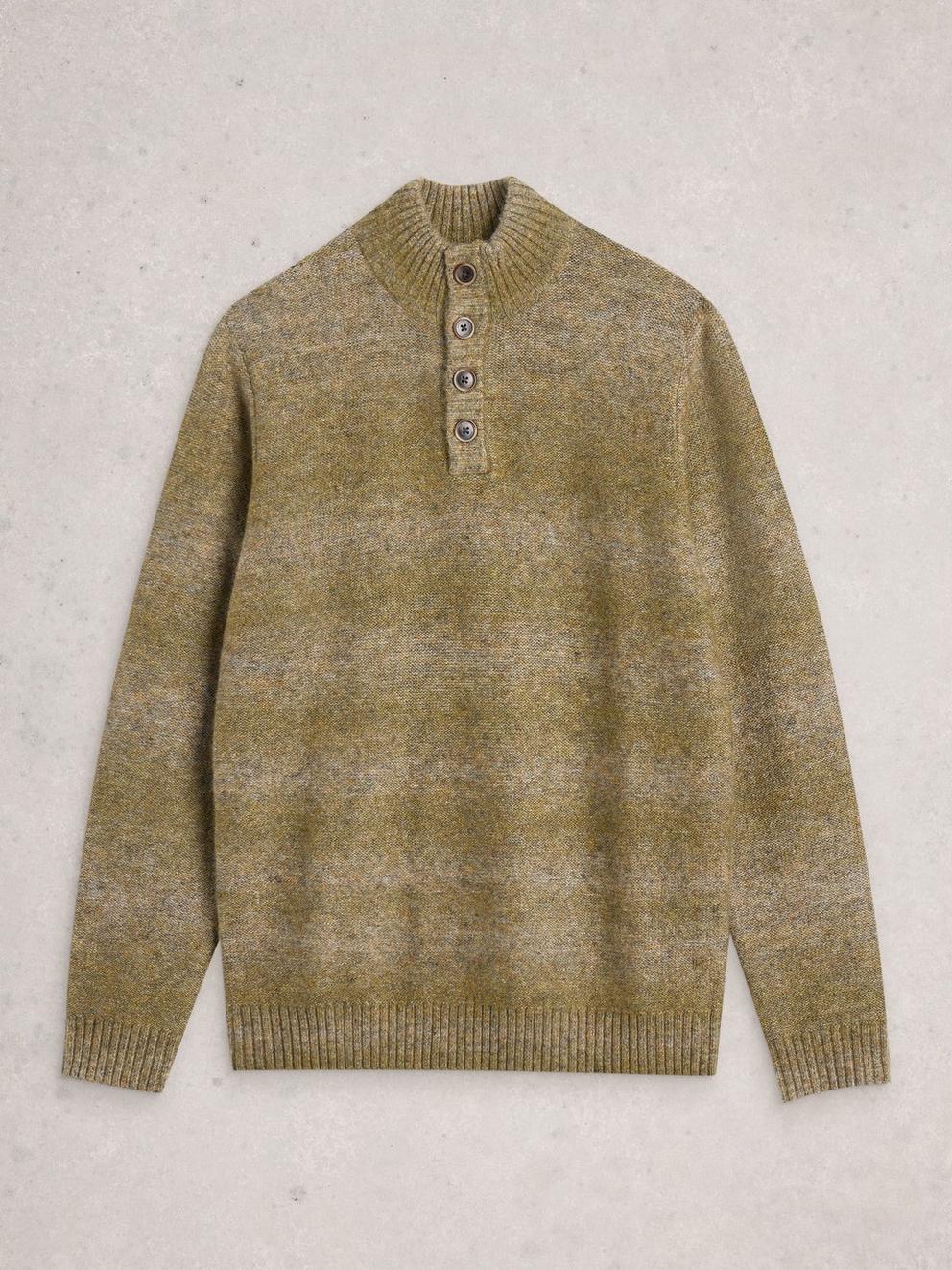 Ombre Button Neck in MID GREEN - FLAT FRONT