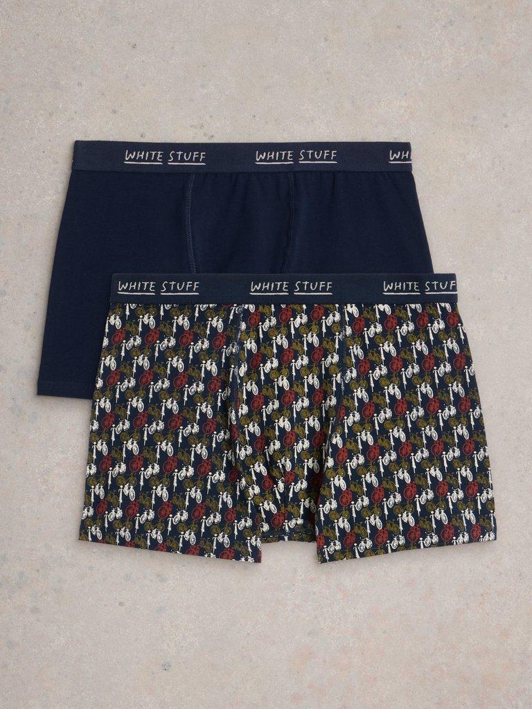 Hove 2pk Boxers Print  Plain in BLUE PR - FLAT DETAIL