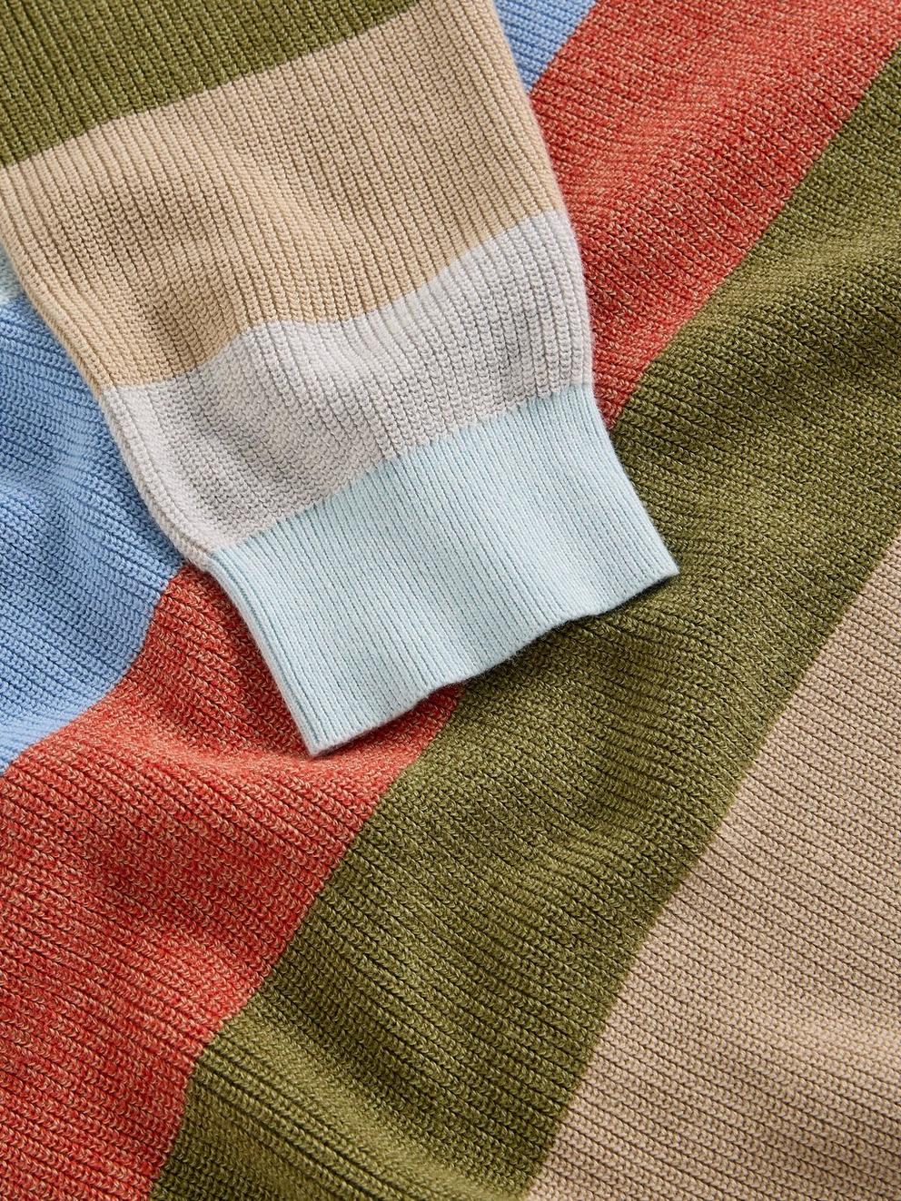 Attadale Stripe Crew Neck in BLUE MLT - FLAT DETAIL