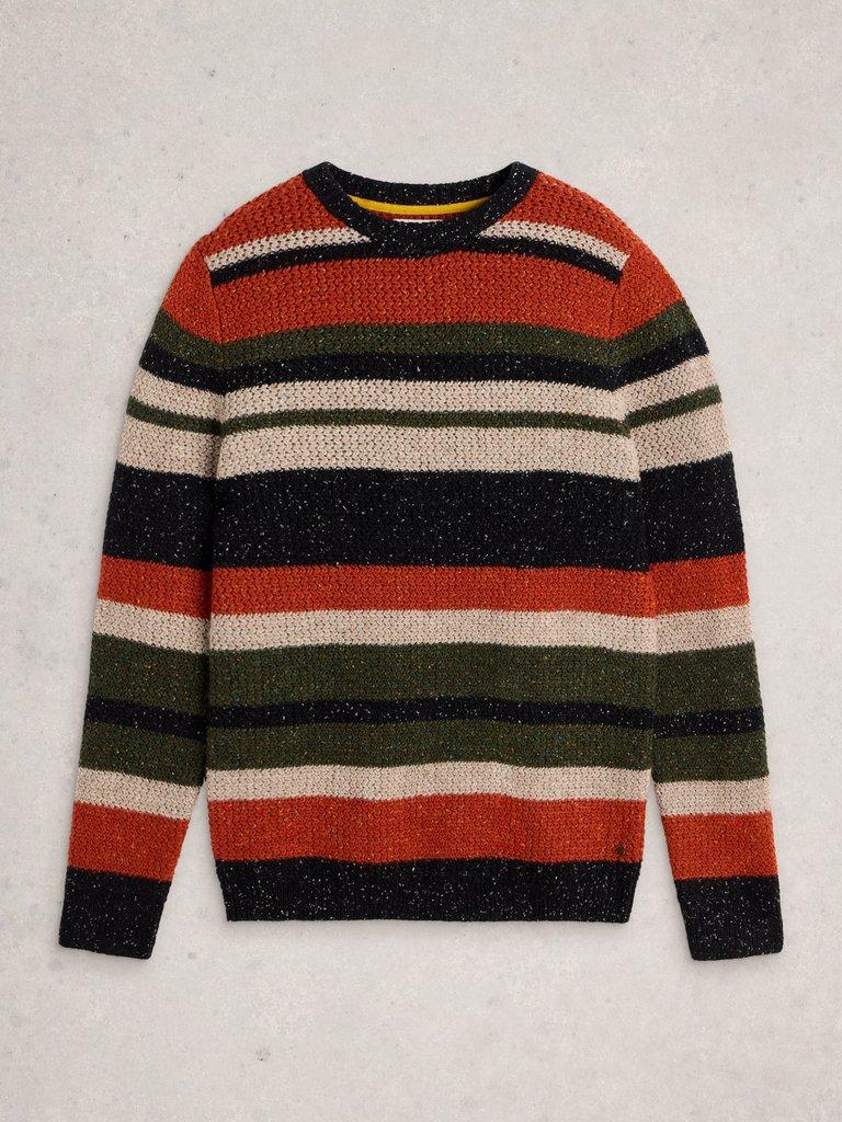 Berkley Crew Neck Stripe in ORANGE MLT - FLAT FRONT