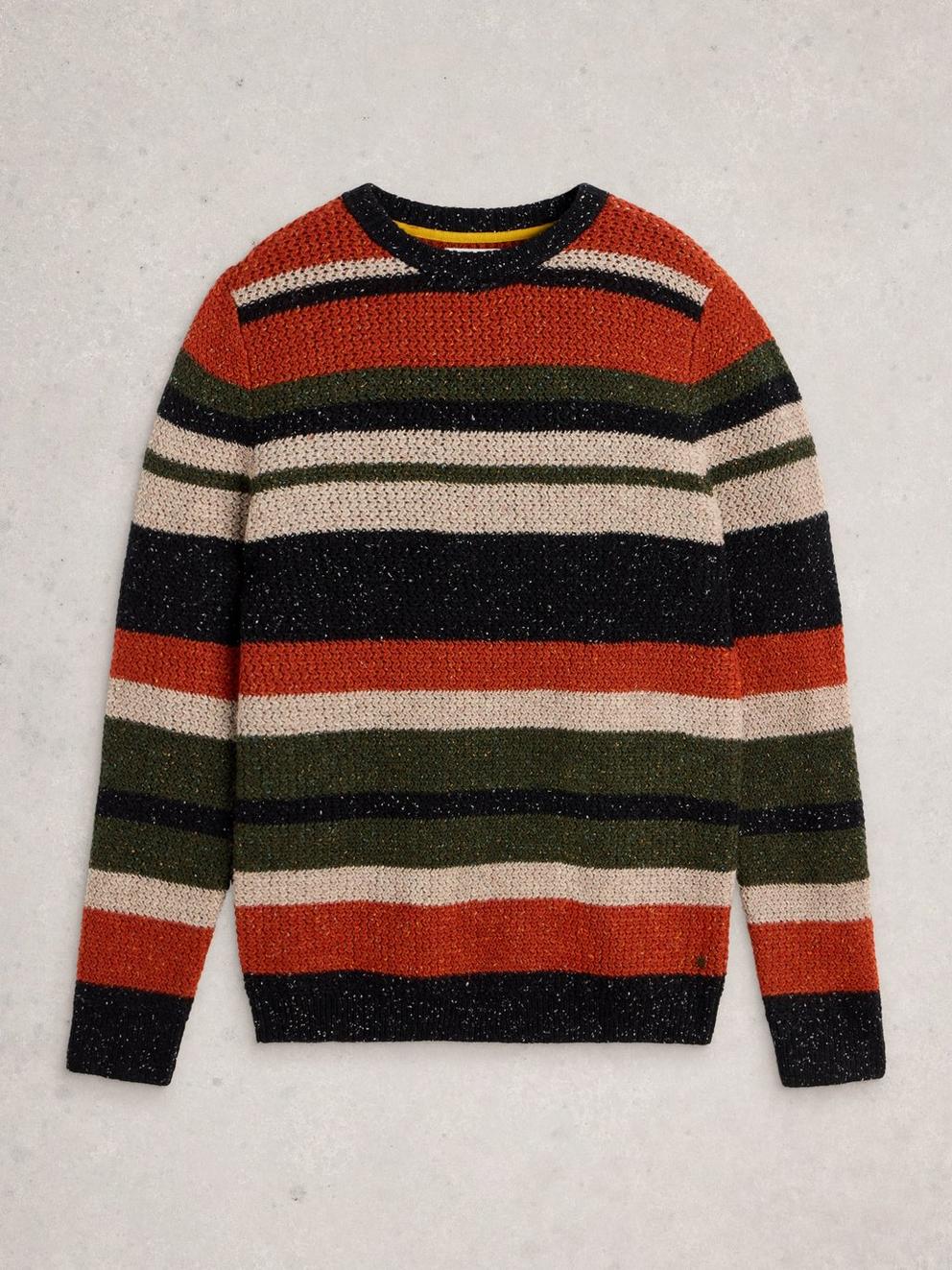 Berkley Crew Neck Stripe in ORANGE MLT - FLAT FRONT
