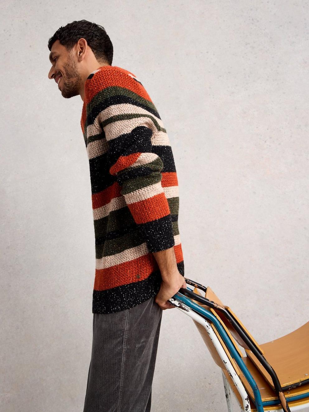 Berkley Crew Neck Stripe in ORANGE MLT - LIFESTYLE