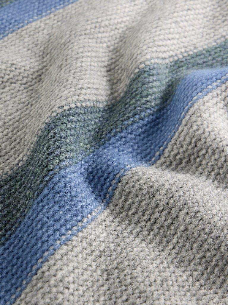 Breton Stripe Crew Neck in GREY MLT - FLAT DETAIL