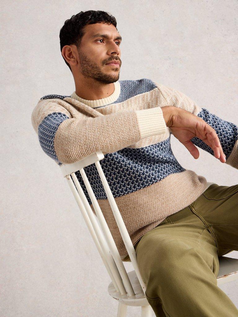 Fairisle Multi Crew Neck in NAVY MULTI - LIFESTYLE