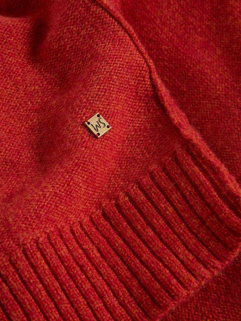 Milton Lambswool Mock Neck in DK ORANGE - FLAT DETAIL