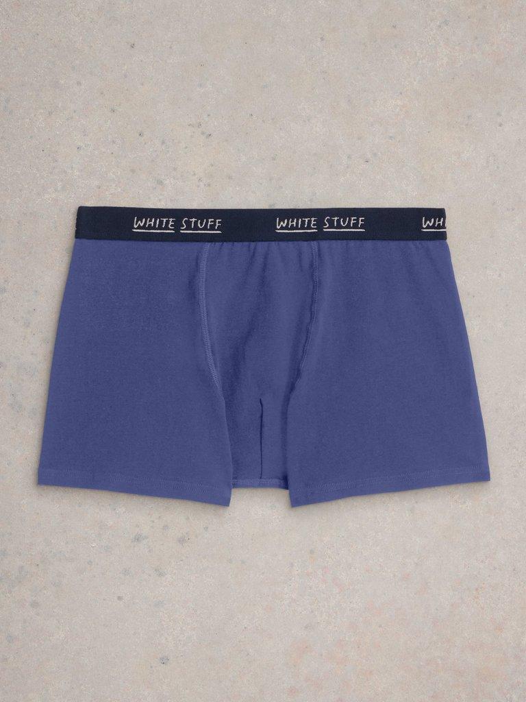 Hove 2pk Boxers Stripe  Plain in NAVY MULTI - FLAT BACK