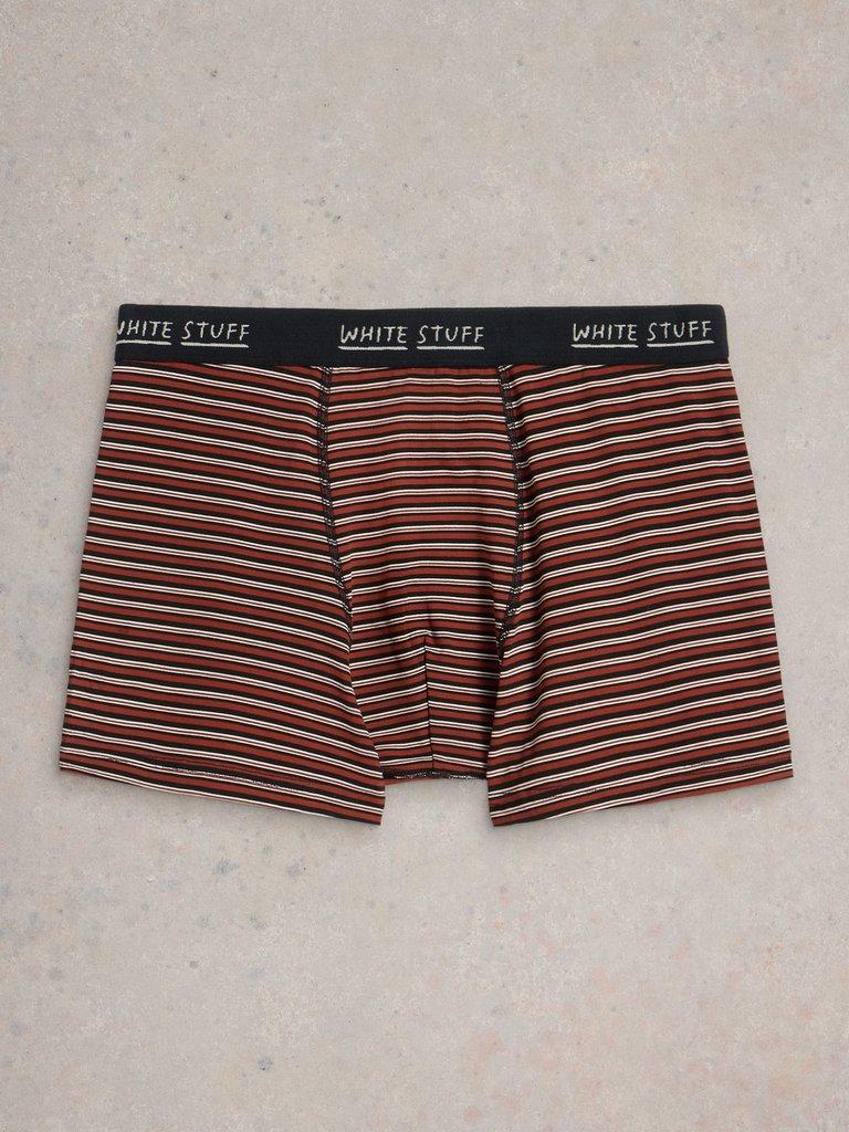 Hove 2pk Boxers Stripe  Plain in RED MLT - FLAT BACK
