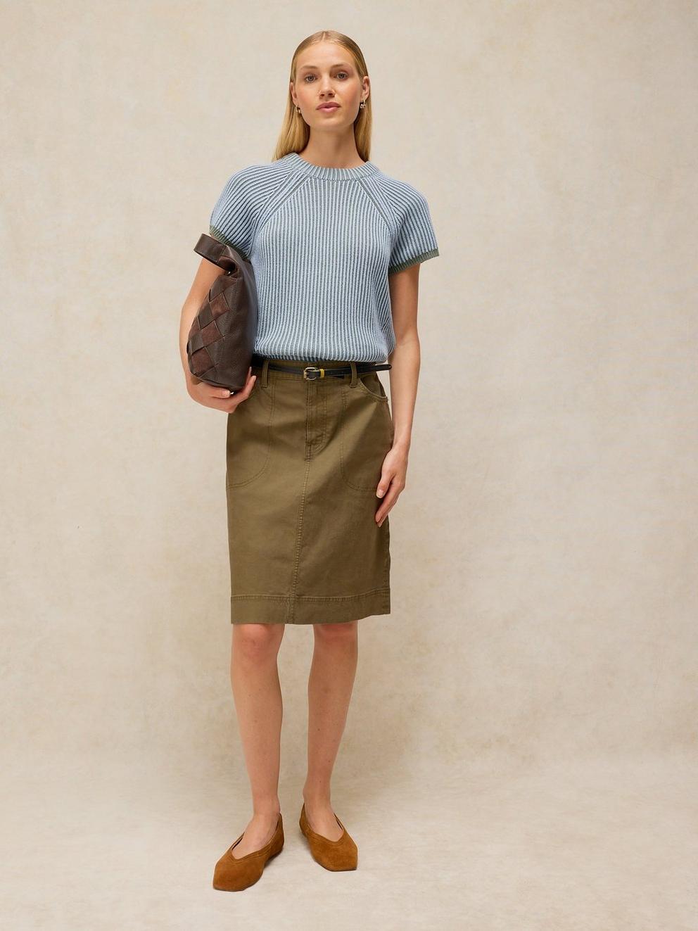Tia Chino Skirt in KHAKI GRN - LIFESTYLE