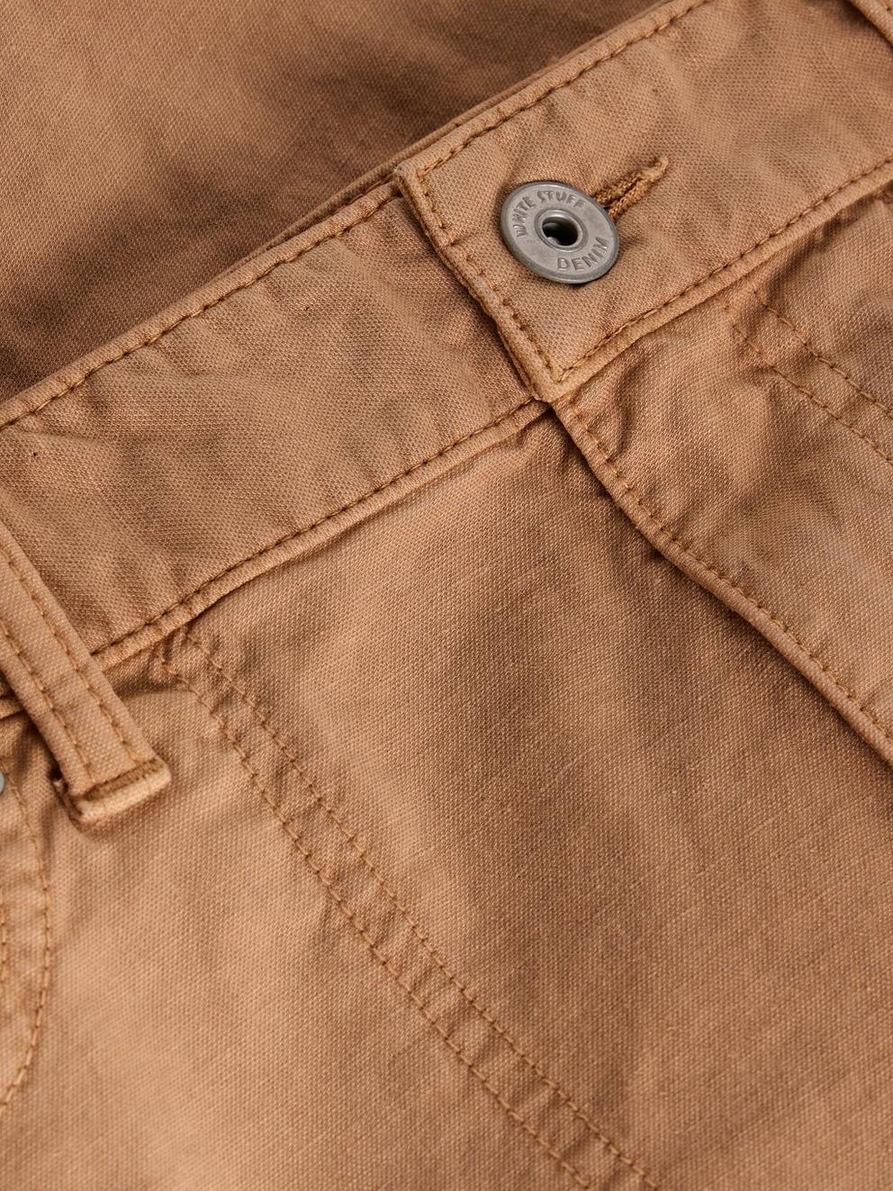 Tia Chino Skirt in MID TAN - FLAT DETAIL