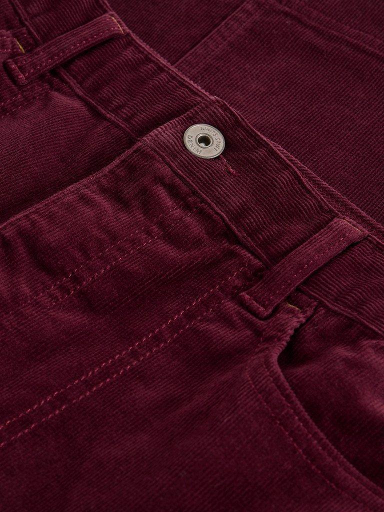 Tia Cord Skirt in DK PLUM - FLAT DETAIL