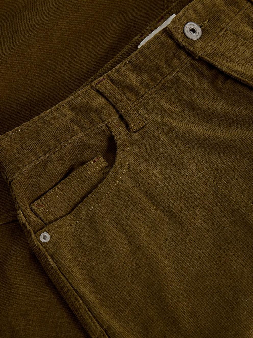 Tia Cord Skirt in KHAKI GRN - FLAT DETAIL