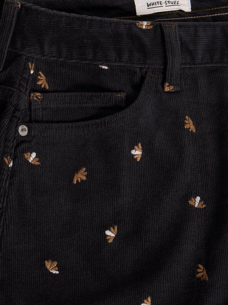 Tia Embroidered Cord Skirt in GREY MLT - FLAT DETAIL