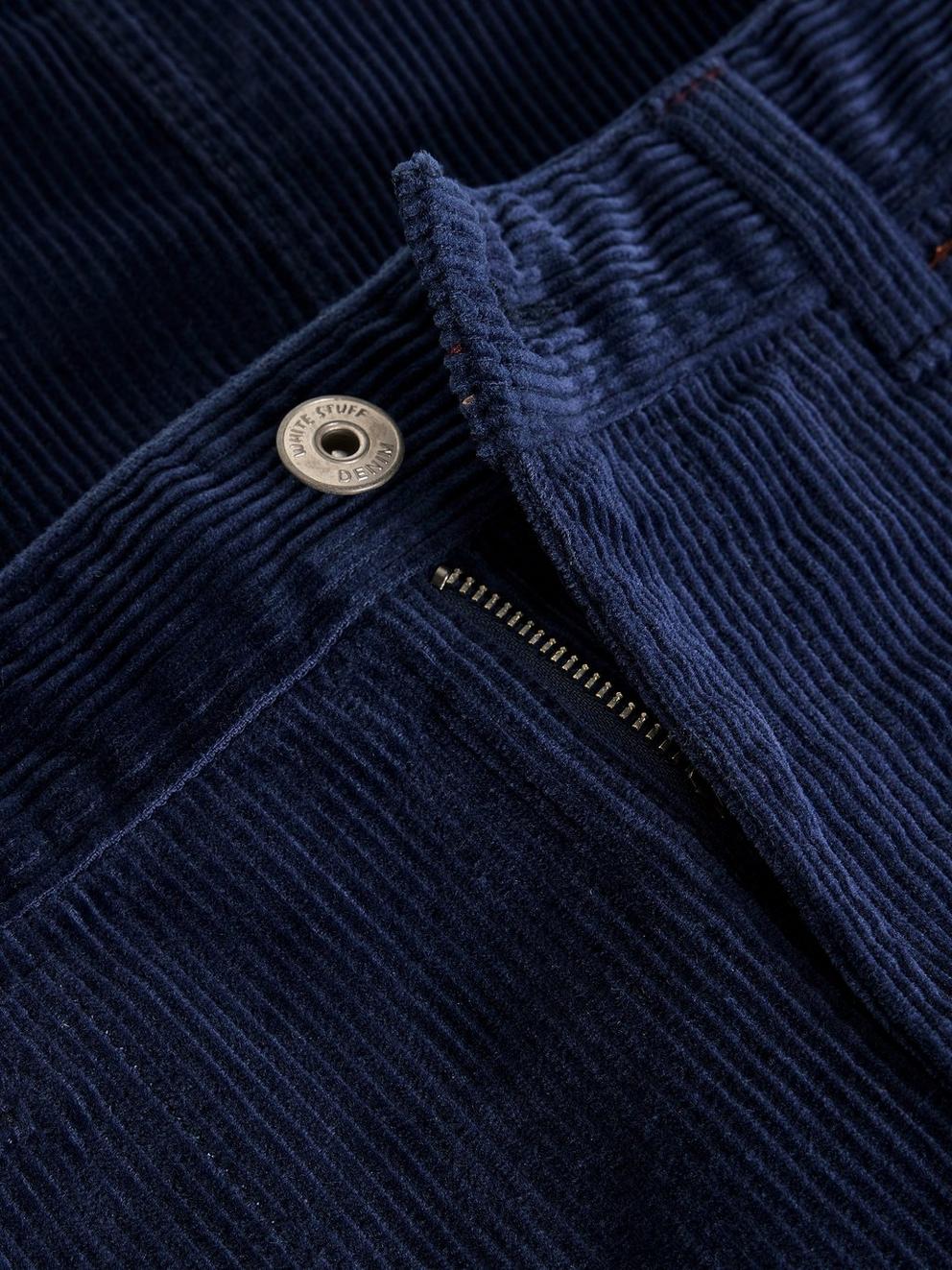 Tia Cord Knee Length Skirt in DARK NAVY - FLAT DETAIL