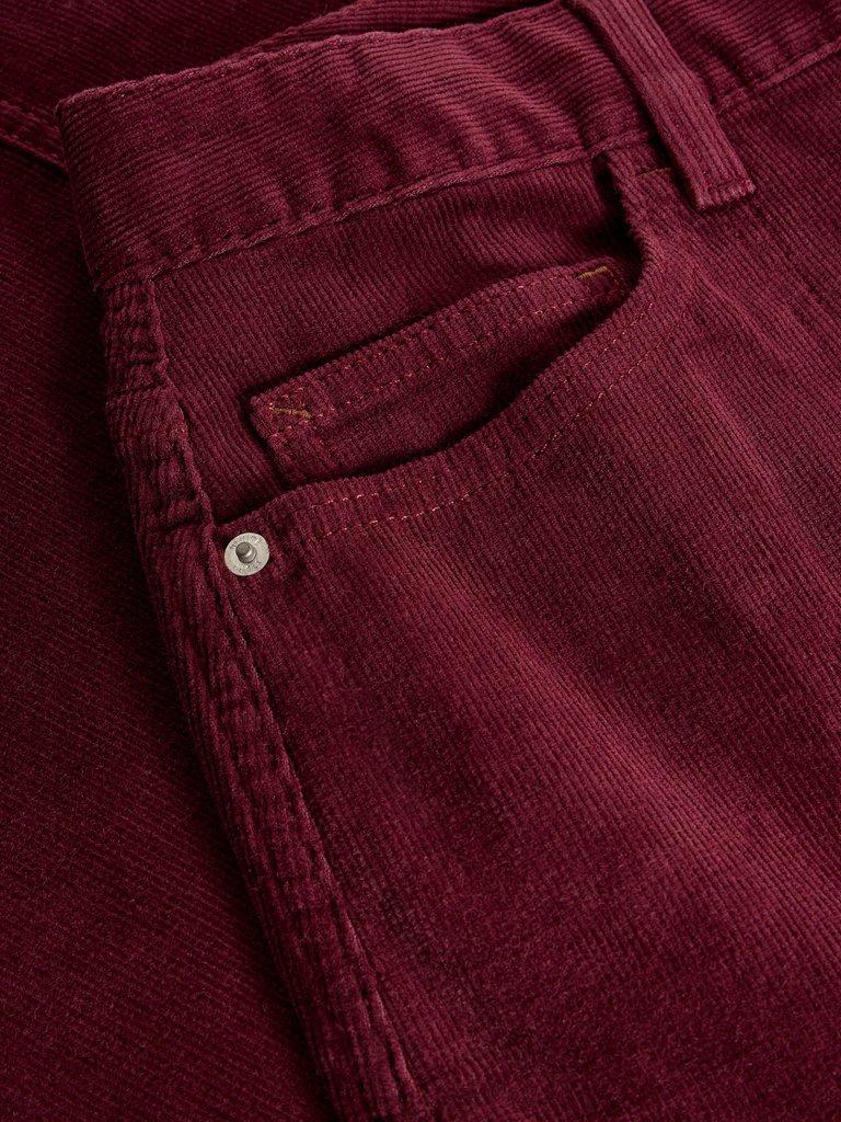 Tia Cord Midi Skirt in DK PLUM - FLAT DETAIL