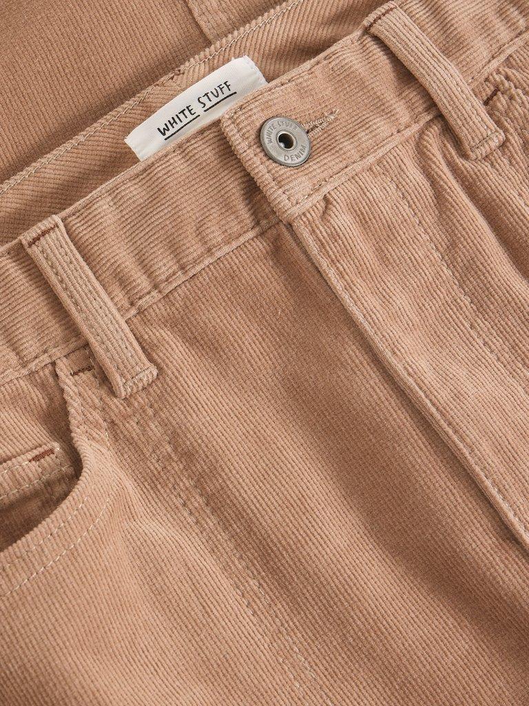 Tia Cord Midi Skirt in LGT NAT - FLAT DETAIL