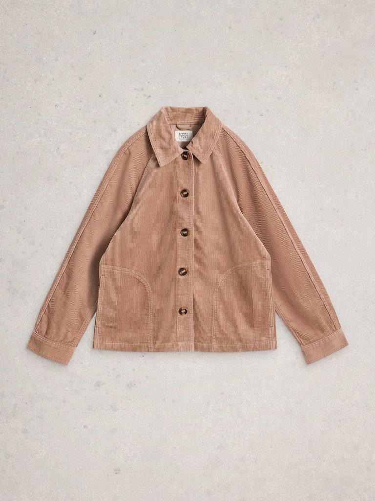 Eden Cord Jacket in LGT NAT - FLAT FRONT