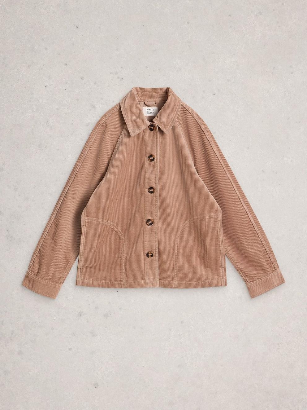Eden Cord Jacket in LGT NAT - FLAT FRONT