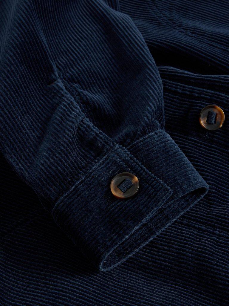 Eden Cord Collared Jacket in DARK NAVY - FLAT DETAIL