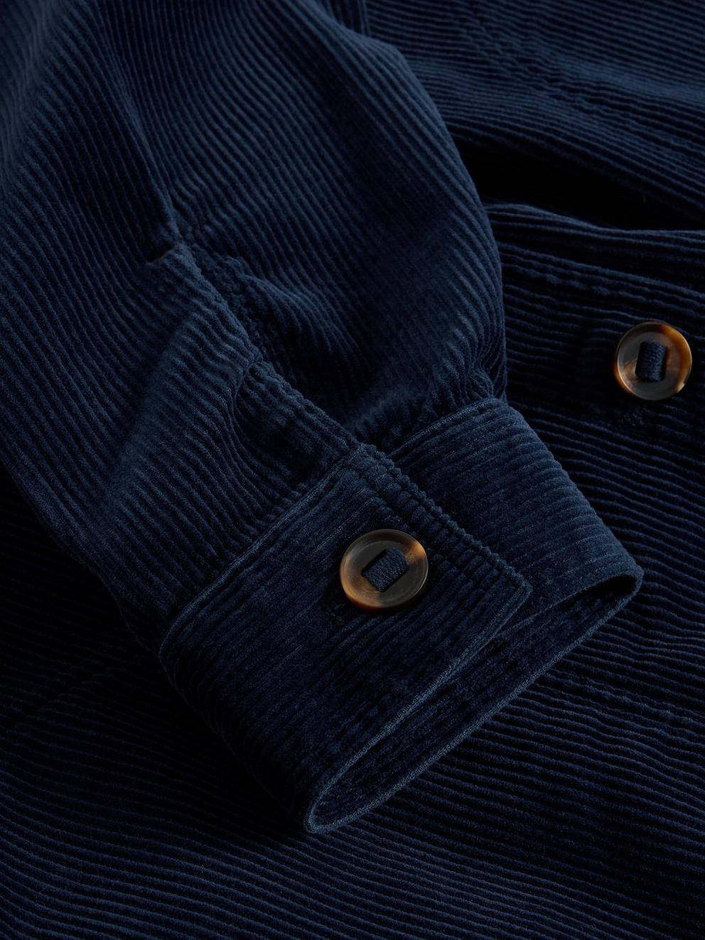 Eden Cord Collared Jacket in DARK NAVY - FLAT DETAIL