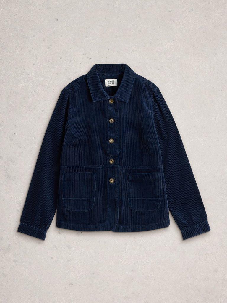 Carrie Cord Long Sleeve Jacket in DARK NAVY - FLAT FRONT
