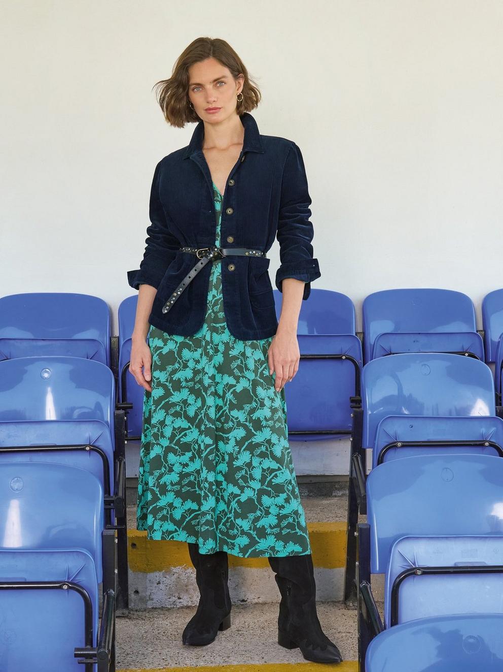 Carrie Cord Long Sleeve Jacket in DARK NAVY - MIXED