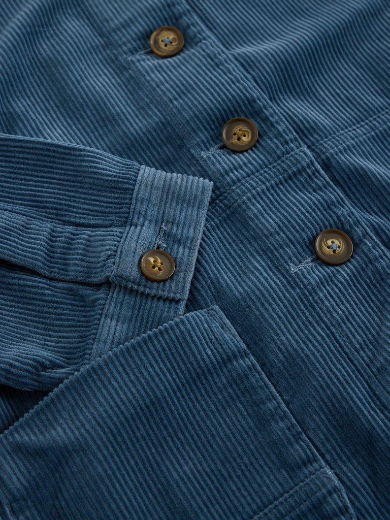 Carrie Cord Long Sleeve Jacket in DUS BLUE - FLAT DETAIL