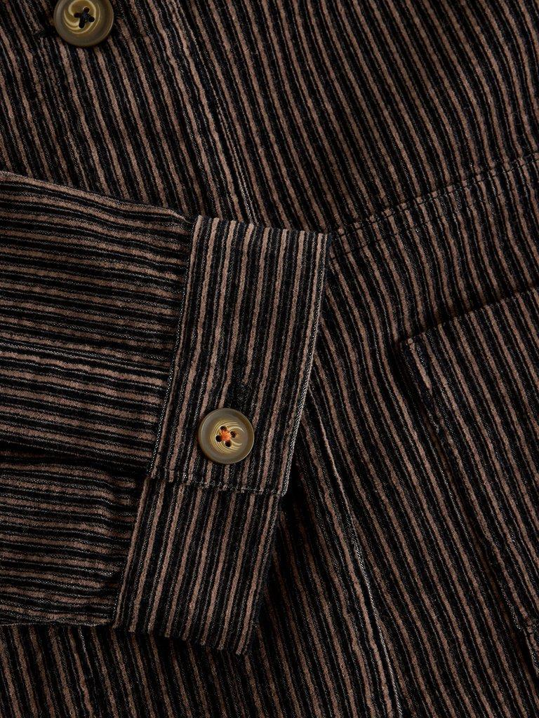 Carrie Cord Collared Jacket in BLK MLT - FLAT DETAIL