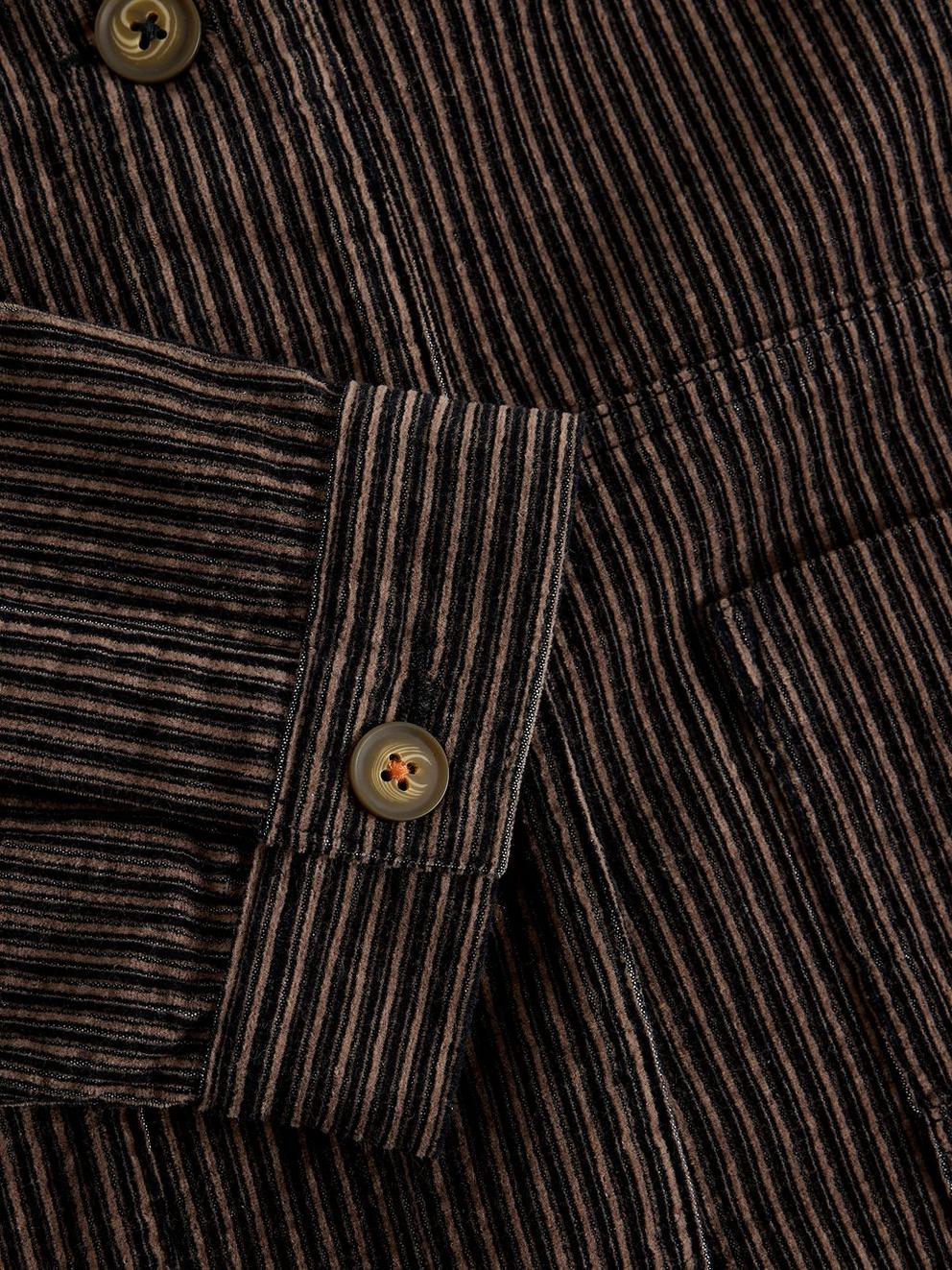 Carrie Cord Collared Jacket in BLK MLT - FLAT DETAIL