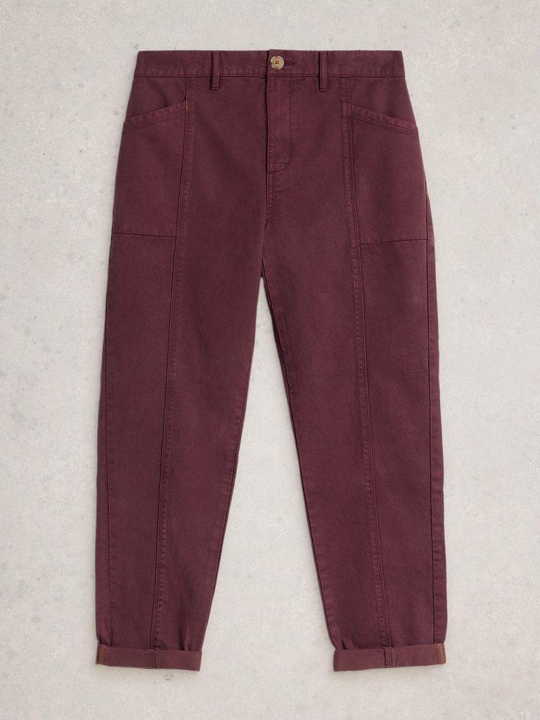 Thea Trouser in DK PLUM - FLAT FRONT