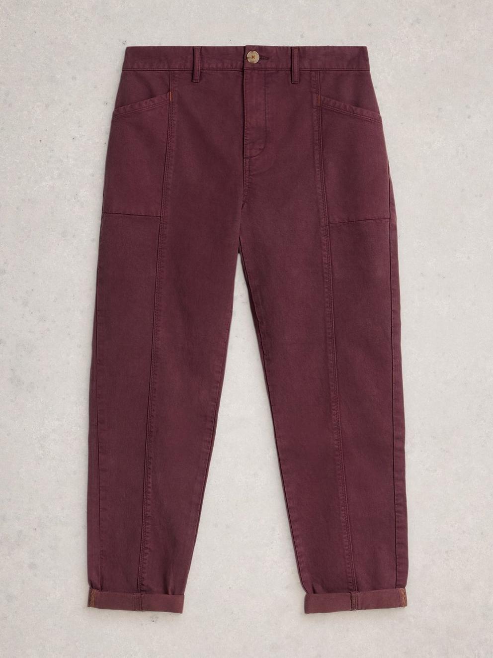 Thea Trouser in DK PLUM - FLAT FRONT