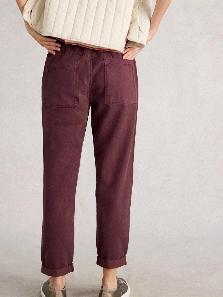 Thea Trouser in DK PLUM - MODEL BACK