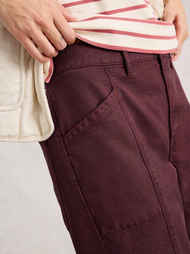 Thea Trouser in DK PLUM - MODEL DETAIL
