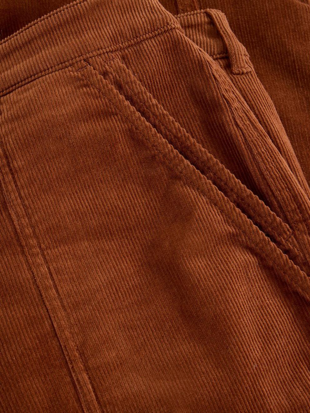 Womens Twister Cord Trouser in DARK TAN - FLAT DETAIL