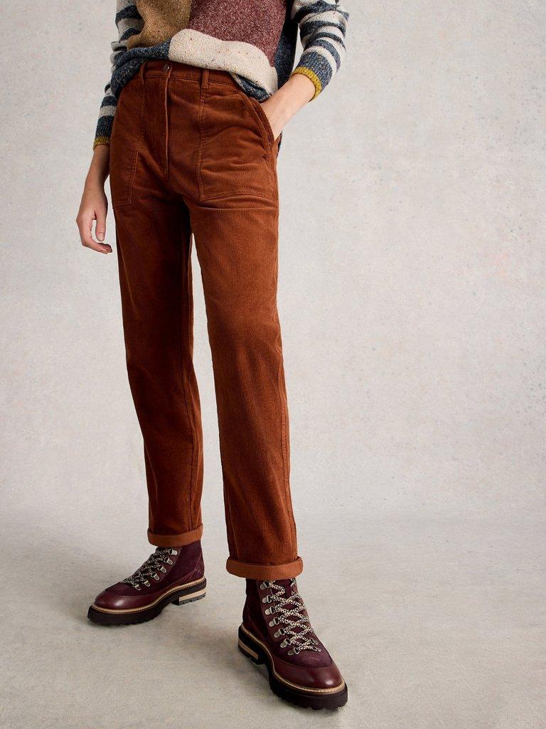 Womens Twister Cord Trouser in DARK TAN - LIFESTYLE