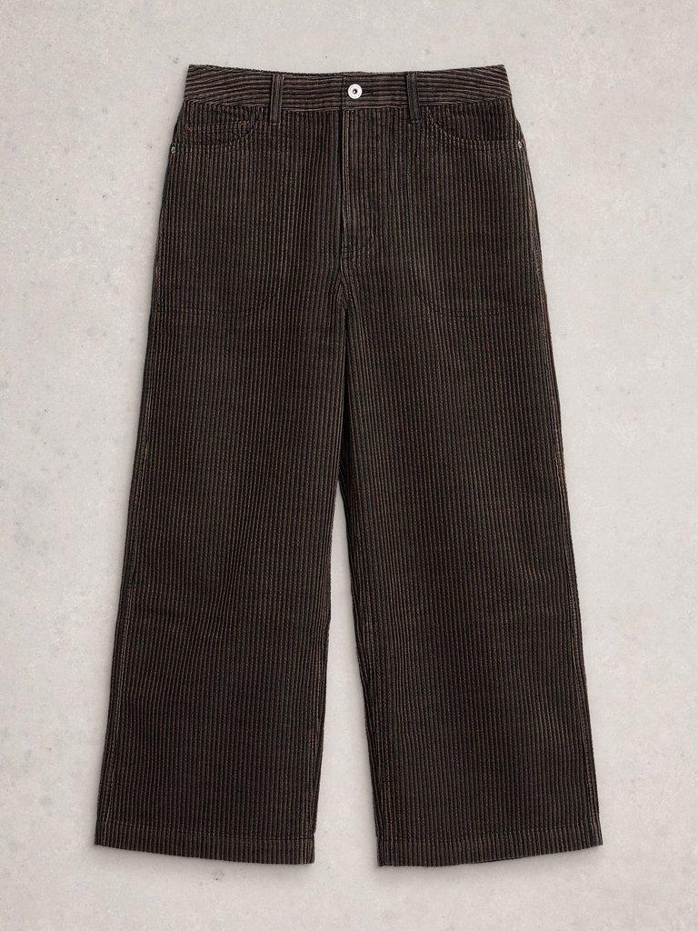 Tia Crop Cord Wide Leg in BLK MLT - FLAT FRONT