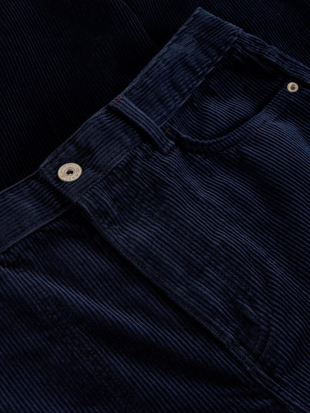 Tia Cord Wide Leg Crop in DARK NAVY - FLAT DETAIL