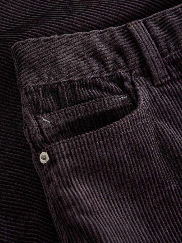 Tia Cord Wide Leg Crop in DK GREY - FLAT DETAIL