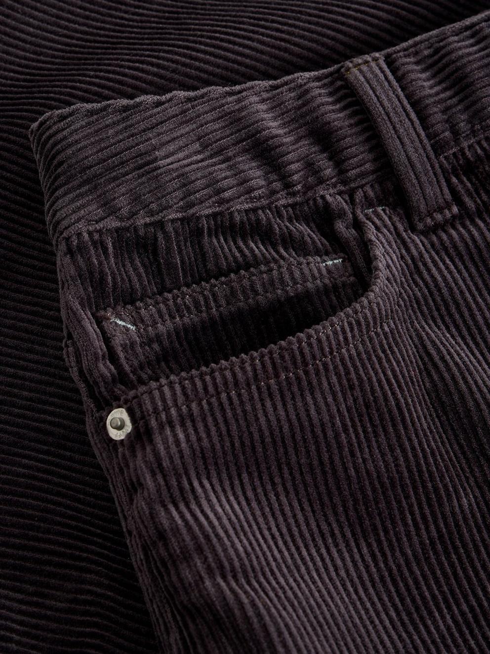 Tia Cord Wide Leg Crop in DK GREY - FLAT DETAIL