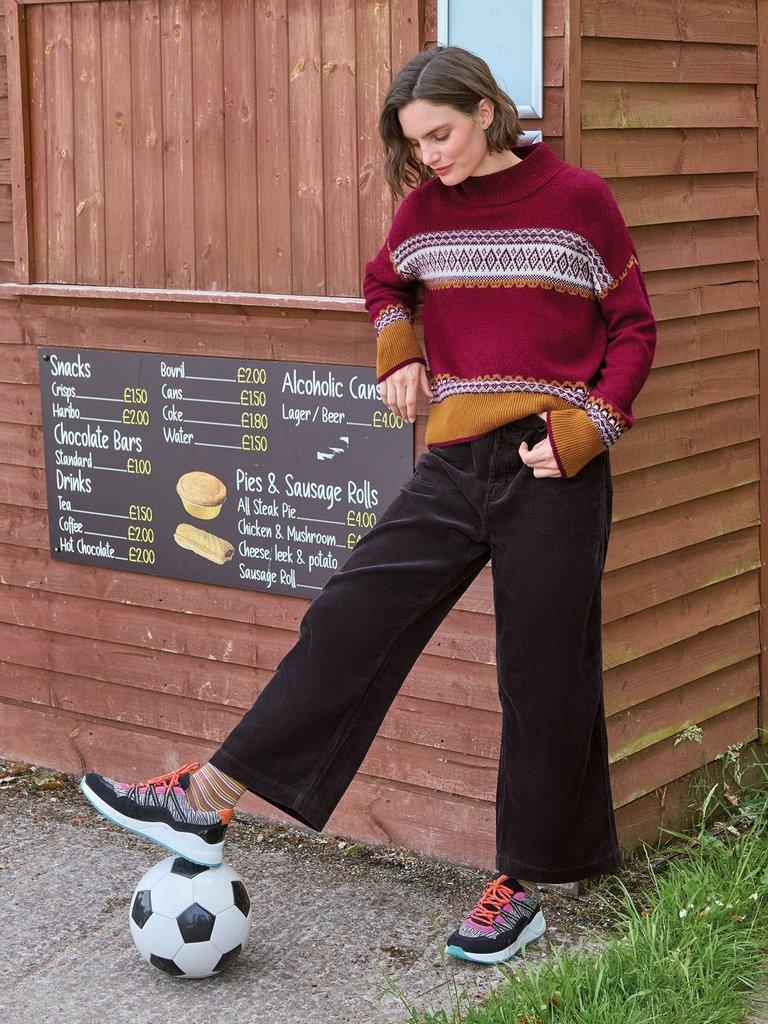 Tia Cord Wide Leg Crop in DK GREY - MIXED