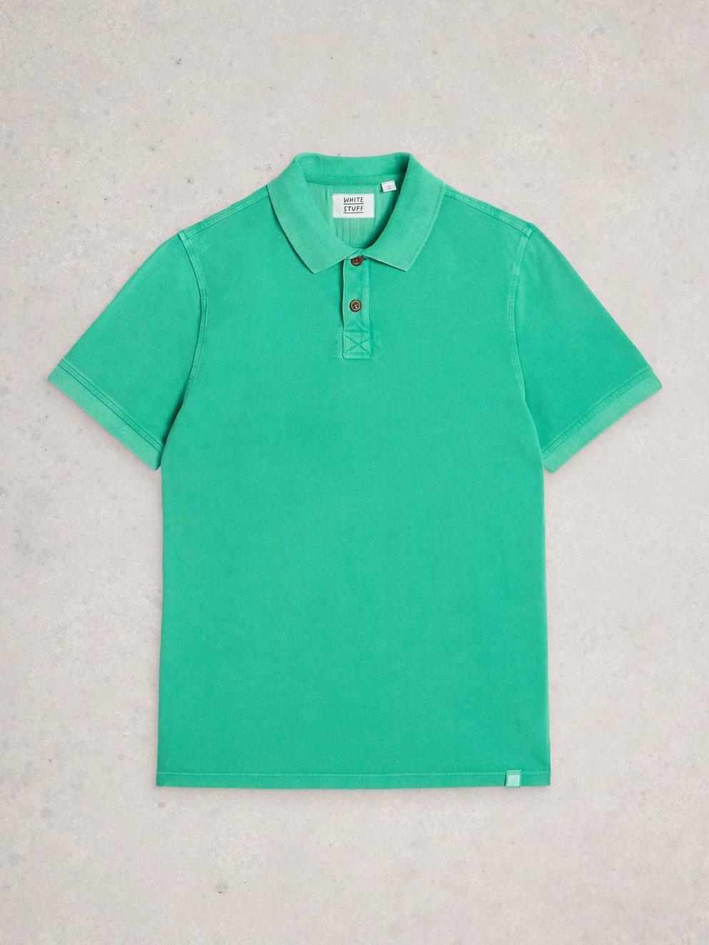 Utility Short Sleeve Polo in BRT GREEN - FLAT FRONT