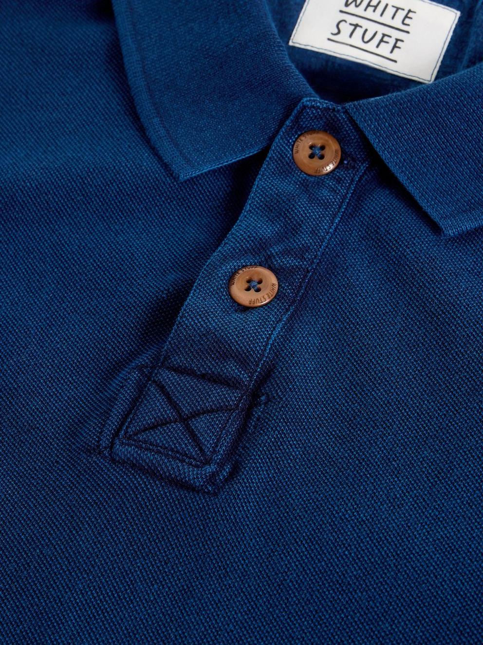 Utility Short Sleeve Polo in DEEP BLUE - FLAT DETAIL