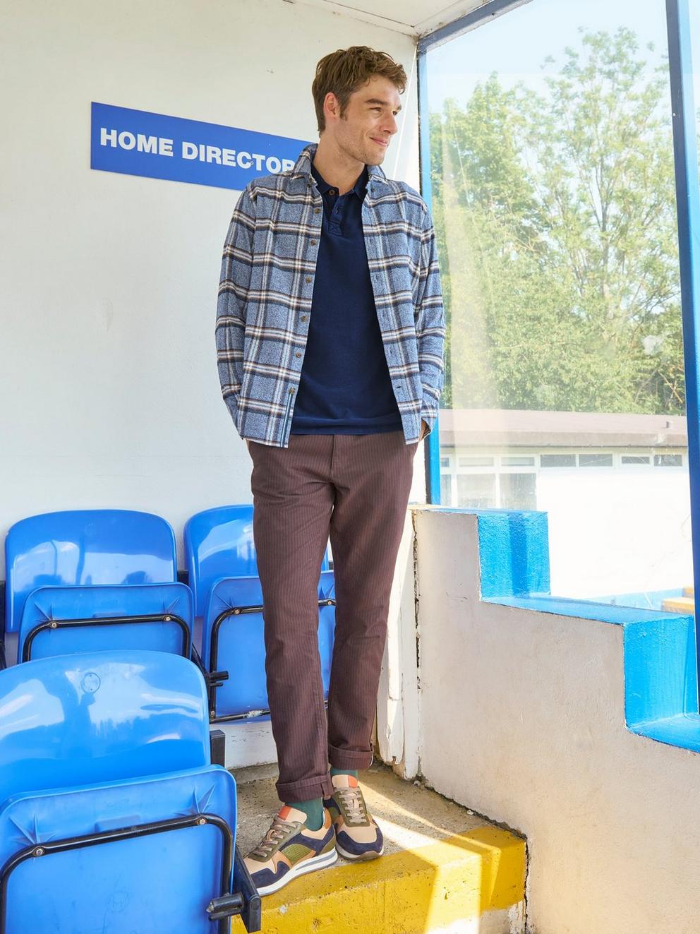 Utility Short Sleeve Polo in DEEP BLUE - MIXED