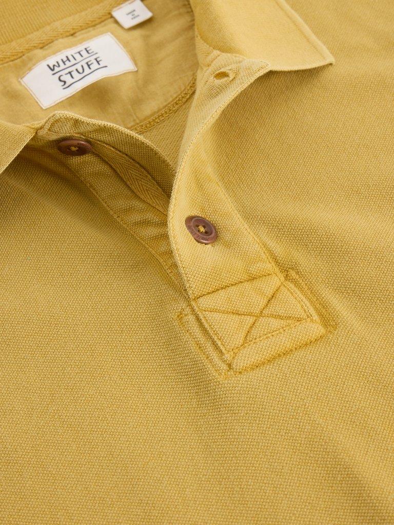 Utility Short Sleeve Polo in DP YELLOW - FLAT DETAIL
